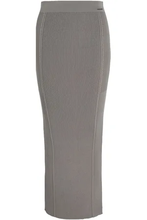 Calvin Klein Two T Rib Column Skirt Pitkä Hame Grey