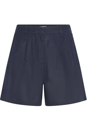 Gina Tricot Linen Shorts Bottoms Shorts Casual Shorts Navy