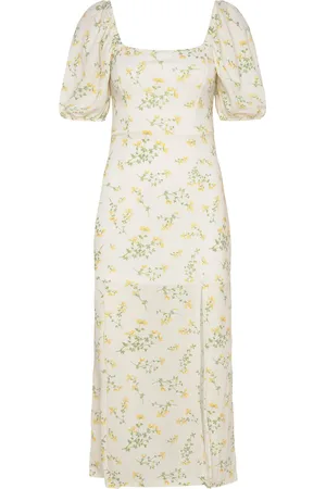 Gina Tricot Puff Sleeve Midi Dress Polvipituinen Mekko Multi/patterned