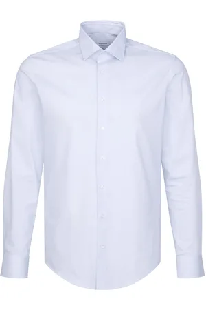 Seidensticker Business Kent Tops Shirts Casual Blue