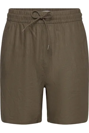Les Deux Otto Linen Shorts Bottoms Shorts Casual Green