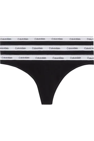 Calvin Klein Thong 3Pk Stringit Alusvaatteet Black
