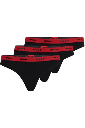 HUGO BOSS Triplet Thong Stripe Stringit Alusvaatteet Black