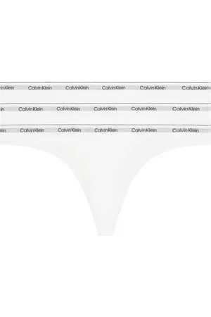 Calvin Klein Thong 3Pk Stringit Alusvaatteet White