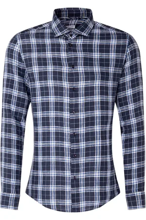 Seidensticker New Kent Tops Shirts Linen Shirts Navy