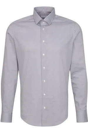 Seidensticker Business Kent Tops Shirts Casual Navy