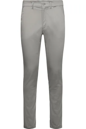 Calvin Klein Satin Stretch Slim Chino Bottoms Trousers Chinos Grey