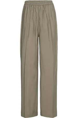 Mos Mosh Mmthea Edena Pant Bottoms Trousers Wide Leg Khaki Green