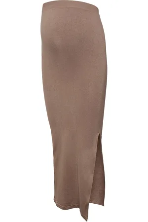 Mama;licious Mlalanis Seamless Al Rib Skirt Hw Noos Pitkä Hame Beige