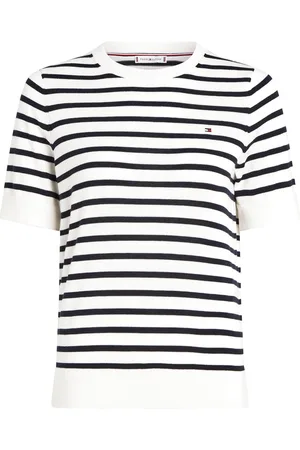 Tommy Hilfiger Co Jersey Stitch C-Nk Ss Sweater Tops T-shirts & Tops Short-sleeved White
