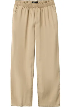 LMTD Nlftake Lw Straight Pant Bottoms Trousers Beige