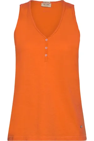 Mos Mosh Mmastin Basic Tank Top Tops T-shirts & Tops Sleeveless Orange