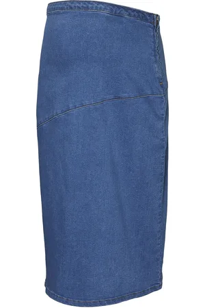 Mama;licious Mlpine Denim Uk Skirt Baby & Maternity Maternity Clothes Blue