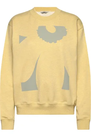Marimekko Leiot Unikko Placement Tops Sweat-shirts & Hoodies Sweat-shirts Yellow