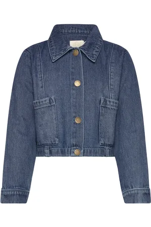 Creamie Jacket Denim Cropped Outerwear Jackets & Coats Denim & Corduroy Blue