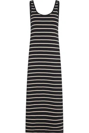 MANGO Cut-Out Striped Dress Maksimekko Juhlamekko Black