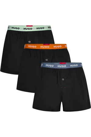 HUGO BOSS Woven Boxer Triplet Designers Boxer Shorts Black