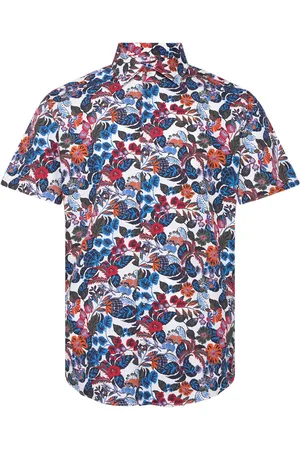 Seidensticker New Kent 1/2 Tops Shirts Short-sleeved Blue