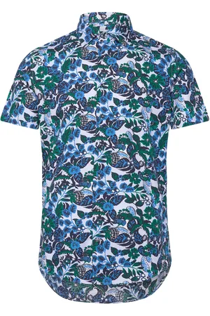Seidensticker New Kent 1/2 Tops Shirts Short-sleeved Blue