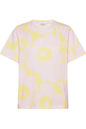 Marimekko Tunnit Unikko Tops T-shirts & Tops Short-sleeved Pink