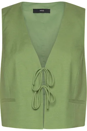 MANGO Gilet With Tie Closure Blazers Sleeveless Blazers Green