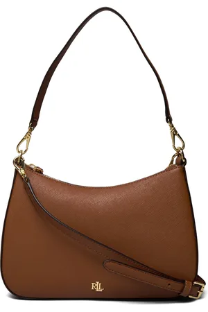 Ralph Lauren Crosshatch Leather Medium Danni Bag Bags Small Shoulder Bags-crossbody Bags Brown