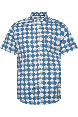 Original Penguin Ss Eco Twll Strtch A Tops Shirts Short-sleeved Blue