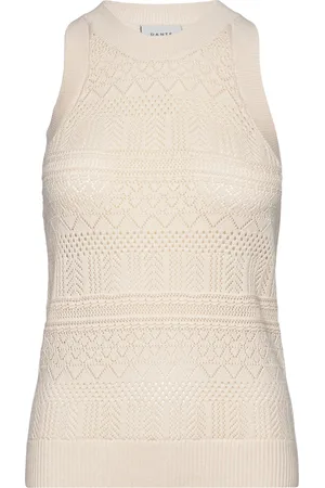 Dante 6 D6Siya Ajour Tank Top Tops Knitwear Jumpers Cream