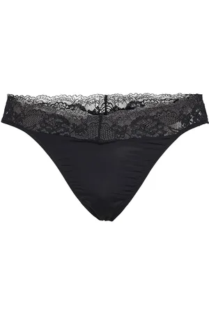 Pieces® Pcmiley Lace Thong 2-Pack Noos Stringit Alusvaatteet Black