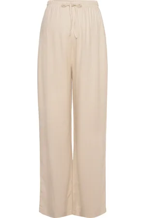 Mama;licious Mlsilvia Wo Pants Hw Bottoms Trousers Beige
