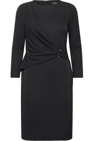 Ralph Lauren Jersey Three-Quarter-Sleeve Dress Lyhyt Mekko Black