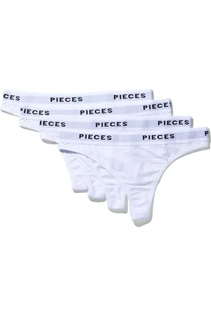 Pieces® Pclogo Lady Thong 4 Pack Noos Bc Stringit Alusvaatteet White