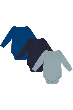 Copenhagen Colors 3 Pack Rib Jersey Long Sleeve Body Bodies Long-sleeved Blue