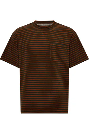 Anerkjendt Akholger Frotte Stripe Tee Tops T-shirts Short-sleeved Brown