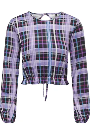 ONLY Onlemilia L/S Open Back Frill Top Nn Tops T-shirts & Tops Long-sleeved Multi/patterned