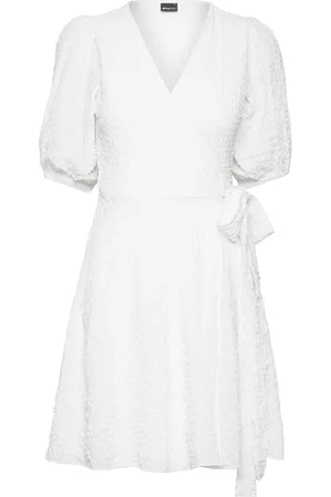 Gina Tricot Mini Structured Wrap Dress Lyhyt Mekko White