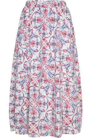 MANGO Printed Midi Skirt Skirts Knee-length & Midi Skirts Multi/patterned
