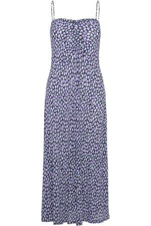 MANGO Long Printed Dress Polvipituinen Mekko Black