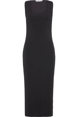 MANGO Midi-Dress With Straps Polvipituinen Mekko Black