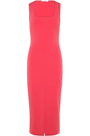MANGO Midi-Dress With Straps Polvipituinen Mekko Red