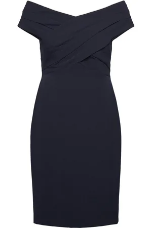 Ralph Lauren Plshd Crepe-Cocktail Dress Lyhyt Mekko Black
