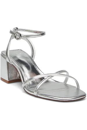 MANGO Metallic Straps Sandals Korolliset Sandaalit Silver