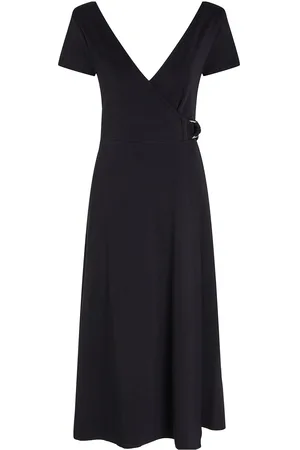 Tommy Hilfiger Utility Wrap Midi Drs Ss Polvipituinen Mekko Black