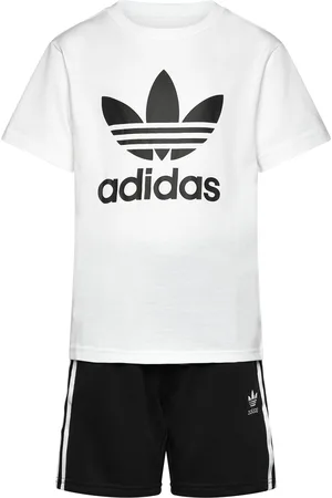 adidas Short Tee Set Sets Sets With Short-sleeved T-shirt White