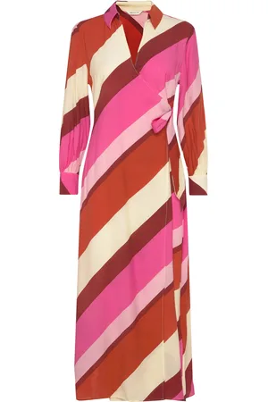 GANT Striped Maxi Wrap Dress Maksimekko Juhlamekko Red