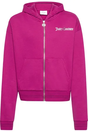 Juicy Couture Juicy Abstract Zip Thru Hood Tops Sweat-shirts & Hoodies Hoodies Pink