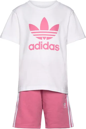 adidas Short Tee Set Sets Sets With Short-sleeved T-shirt Pink
