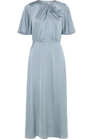 BUBBLEROOM Elora Satin Dress Polvipituinen Mekko Blue