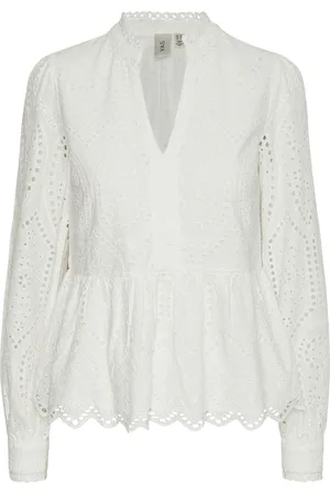 Y.A.S Holi Ls Top S. Noos Tops Blouses Long-sleeved White