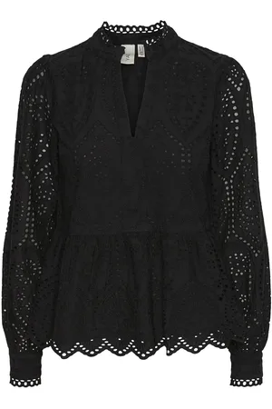 Y.A.S Holi Ls Top S. Noos Tops Blouses Long-sleeved Black